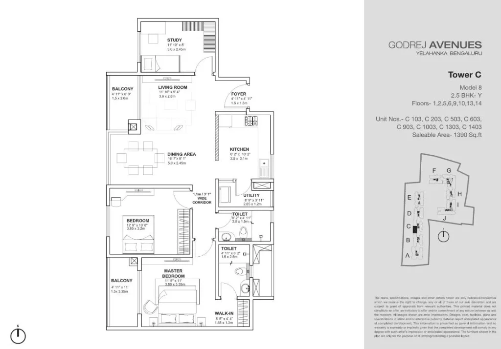 Godrej Avenues 2.5 BHK Floor Plan