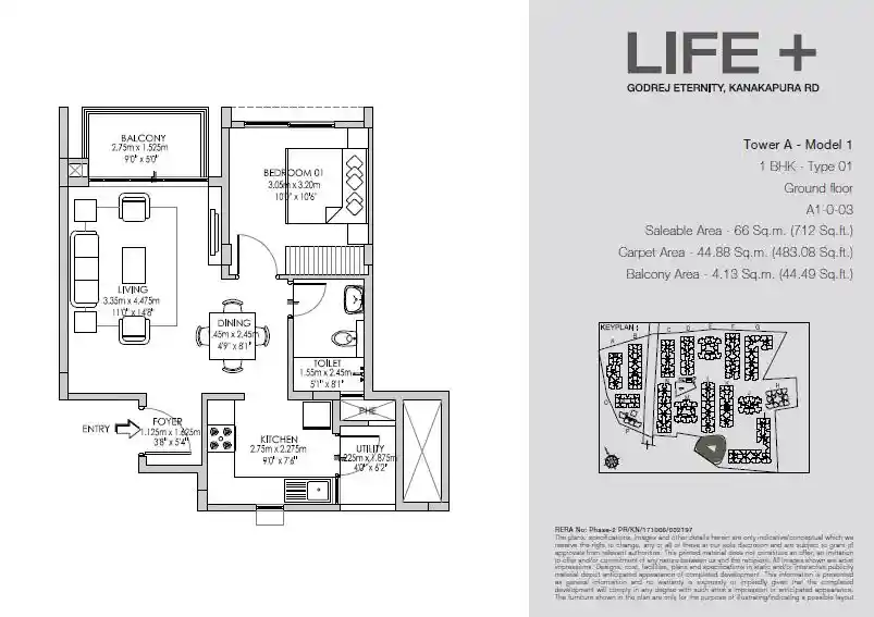 Godrej Life Plus 1 bhk Floor Plan